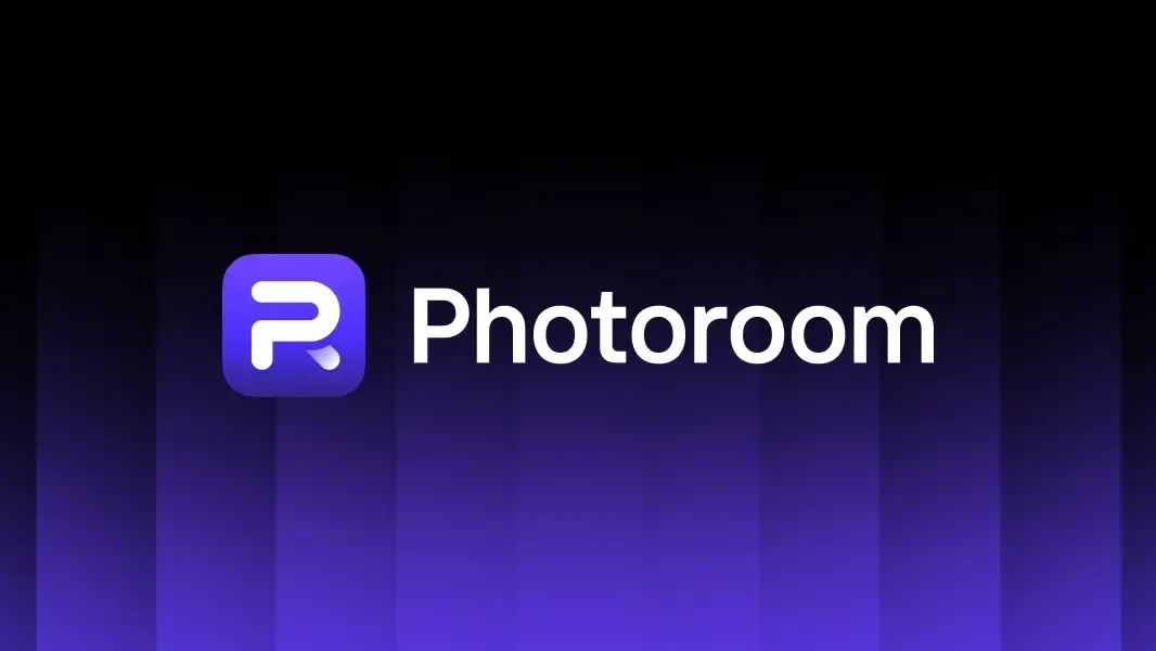 Photoroom logo with a stylized "P" on a purple gradient background.