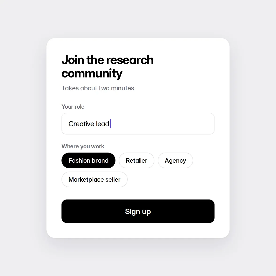 Sign up to our community  