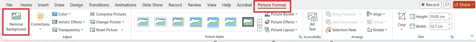 Powerpoint ribbon