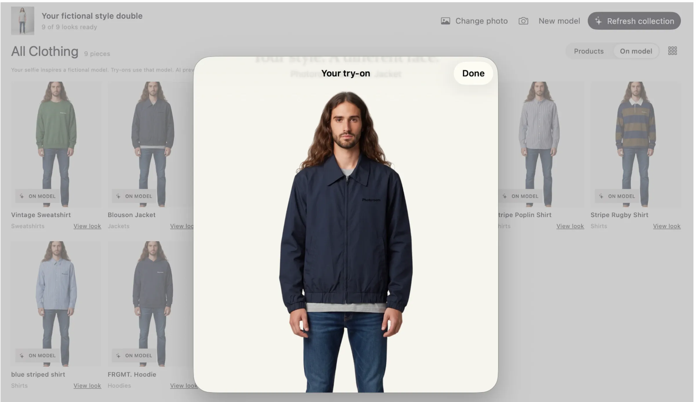 Virtual try-on on a lookalike model generated from a selfie