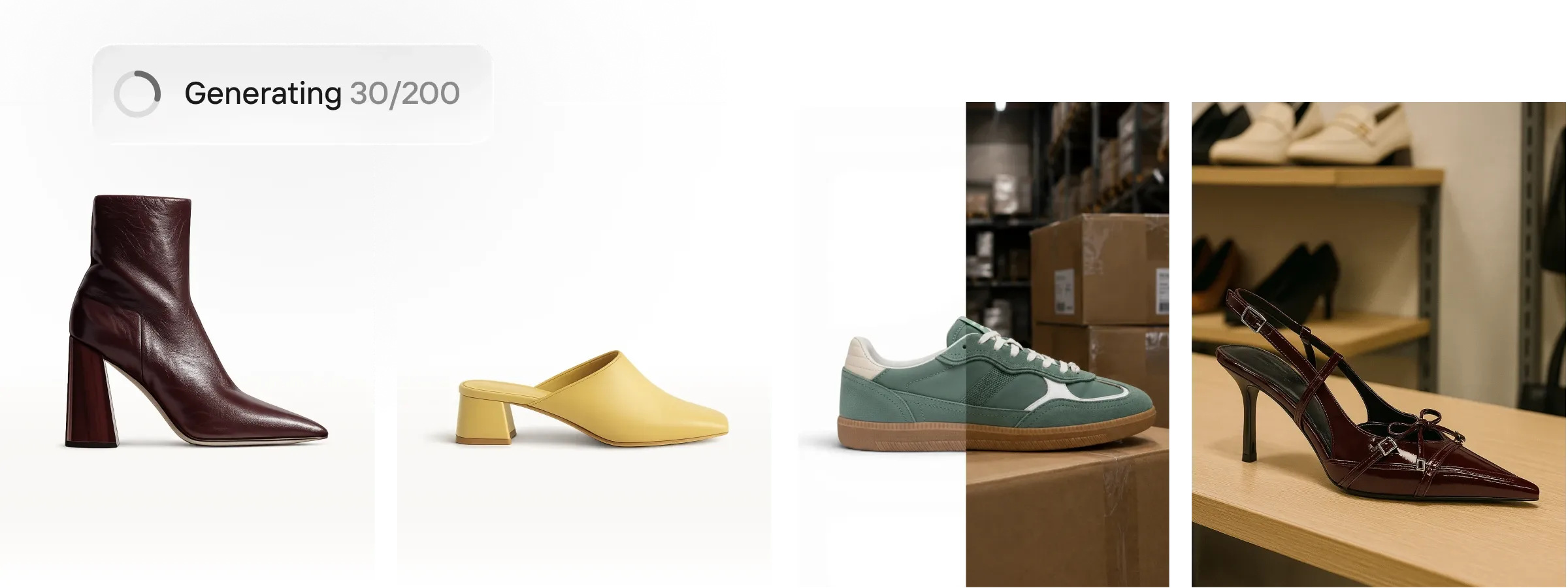 Photoroom removing the background from multiple product photos, leaving a clean cutout on a transparent background
