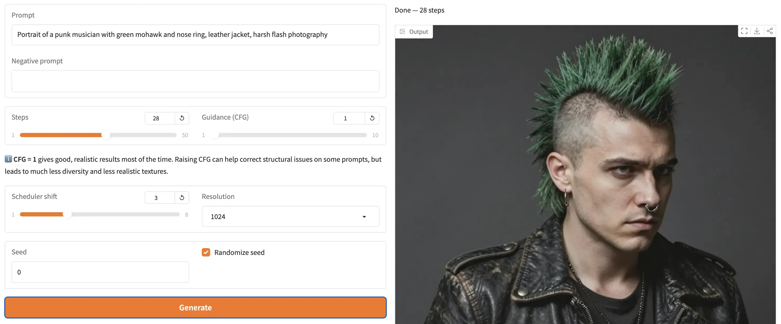 PRX Pixel prompt to punk musician output