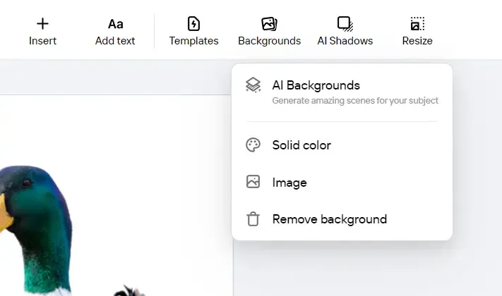 Selecting a new background